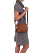 Lola cognac leren schoudertas - 24x18x6 cm