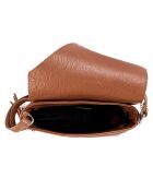 Lola cognac leren schoudertas - 24x18x6 cm