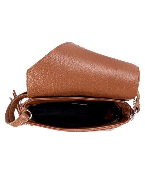Lola Schultertasche aus cognacfarbenem Leder - 24x18x6 cm