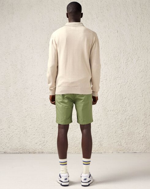 Polo beige Neppem in cotone, lino e lana