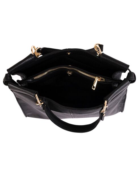Schwarze Serena Lederhandtasche - 33x23x12 cm