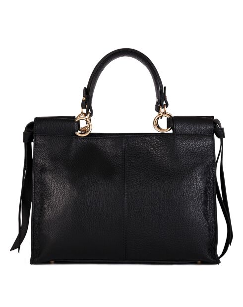 Schwarze Serena Lederhandtasche - 33x23x12 cm