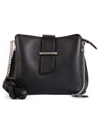 Bandolera Ciosa de piel negra - 22x17x10 cm
