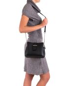 Bandolera Ciosa de piel negra - 22x17x10 cm