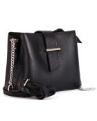 Bandolera Ciosa de piel negra - 22x17x10 cm