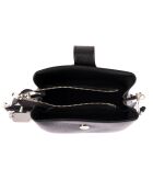 Bandolera Ciosa de piel negra - 22x17x10 cm