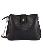 Bandolera Ciosa de piel negra - 22x17x10 cm