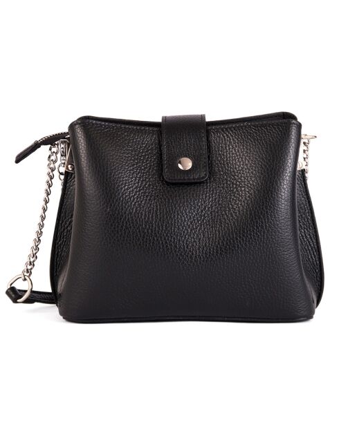 Bandolera Ciosa de piel negra - 22x17x10 cm