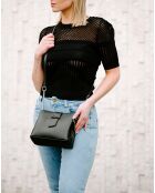 Bandolera Ciosa de piel negra - 22x17x10 cm