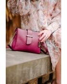 Bandolera Ciosa de piel fucsia - 22x17x10 cm