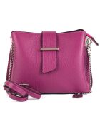 Bandolera Ciosa de piel fucsia - 22x17x10 cm