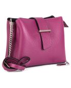 Bandolera Ciosa de piel fucsia - 22x17x10 cm