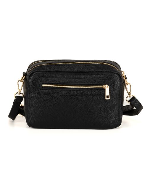 Bandolera Pippa de piel negra - 25x16x60 cm