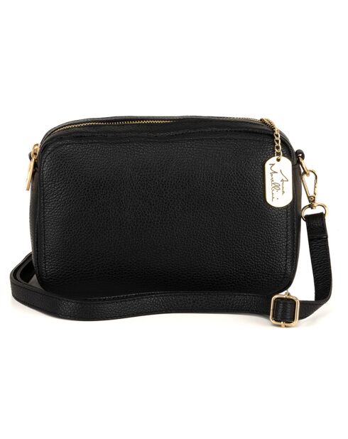 Bandolera Pippa de piel negra - 25x16x60 cm