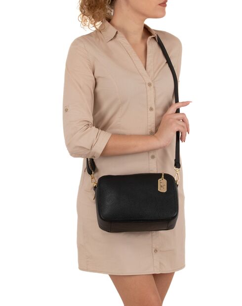 Bandolera Pippa de piel negra - 25x16x60 cm