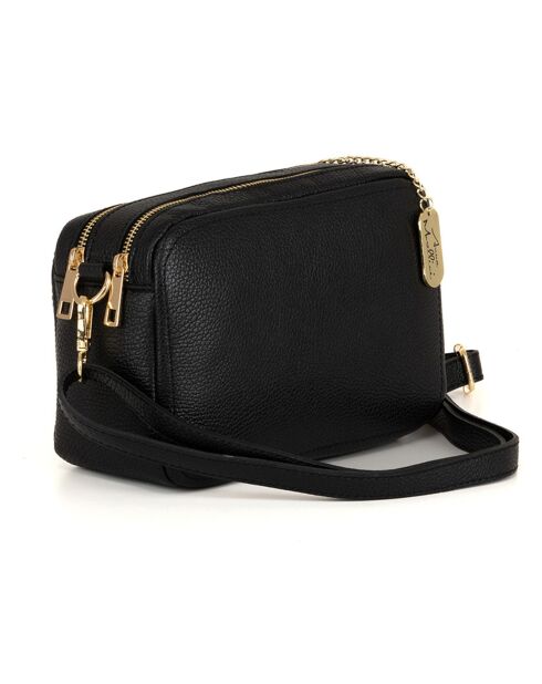 Bandolera Pippa de piel negra - 25x16x60 cm