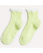 Chaussettes mi-hautes Freta à volants vert anis