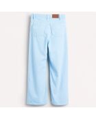 Jean bootcut 100% Coton bio Popies bleu turquoise