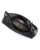 Bandolera Concetta de piel negra - 38x34x10 cm