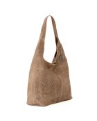 Palladia Schultertasche aus taupefarbenem Leder - 38x30x2 cm