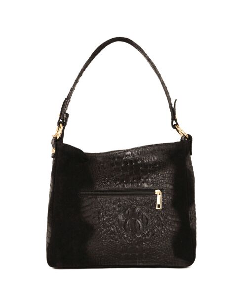 Bandolera Linda de piel negra - 29x24x8 cm