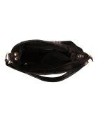 Linda zwarte leren schoudertas - 29x24x8 cm