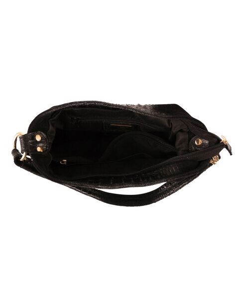 Bandolera Linda de piel negra - 29x24x8 cm