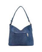 Linda Schultertasche aus Leder in Tintenblau - 29x24x8 cm