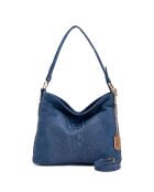 Linda Schultertasche aus Leder in Tintenblau - 29x24x8 cm