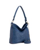 Linda Schultertasche aus Leder in Tintenblau - 29x24x8 cm