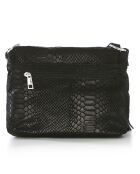 Elena Schultertasche aus schwarzem Leder - 28x20x8 cm