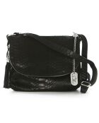 Elena Schultertasche aus schwarzem Leder - 28x20x8 cm