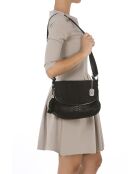 Elena Schultertasche aus schwarzem Leder - 28x20x8 cm