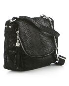 Elena Schultertasche aus schwarzem Leder - 28x20x8 cm