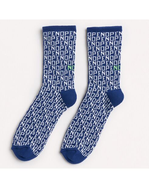 Chaussettes hautes en Coton mélangé Flope imprimées bleues