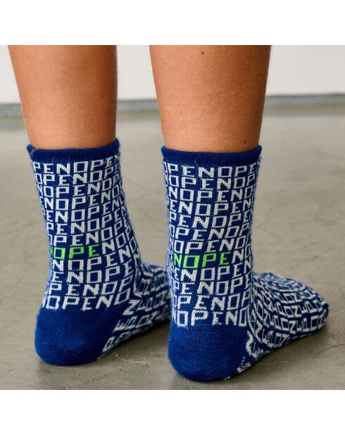 Chaussettes hautes en Coton mélangé Flope imprimées bleues