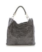 Grijze leren handtas van Rosallia - 38x36x14 cm