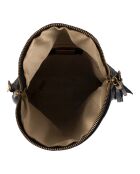 Lydia zwarte leren schoudertas - 22x18x2 cm