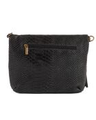 Lydia zwarte leren schoudertas - 22x18x2 cm