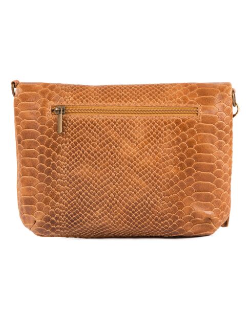Lydia cognac leren schoudertas - 22x18x2 cm