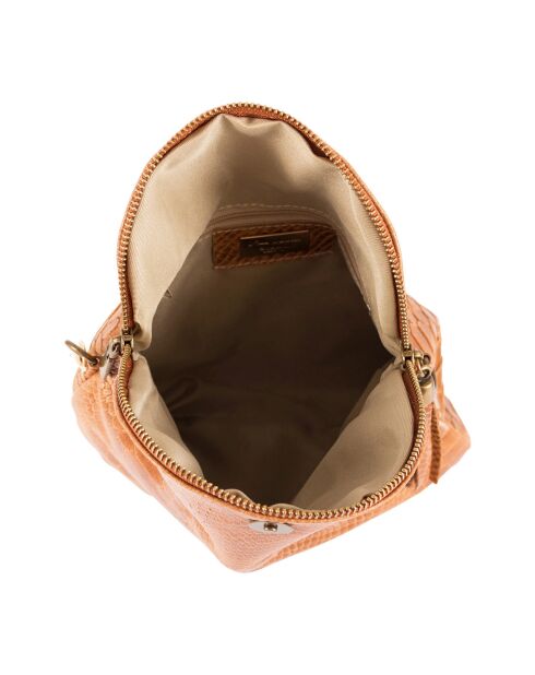 Lydia cognac leren schoudertas - 22x18x2 cm