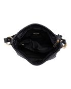 Bandolera Dania de piel negra - 29x24x8 cm