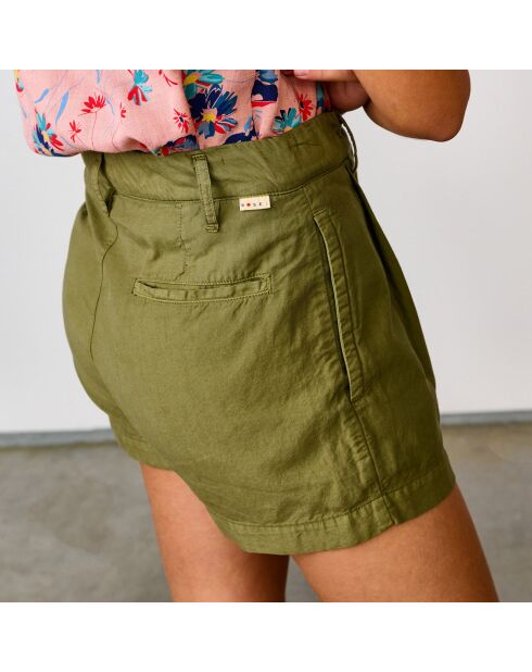 Pantalones cortos Palma en mezcla de algodón en verde caqui