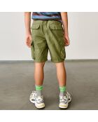 Short Cargo en Toile de coton Paz vert kaki
