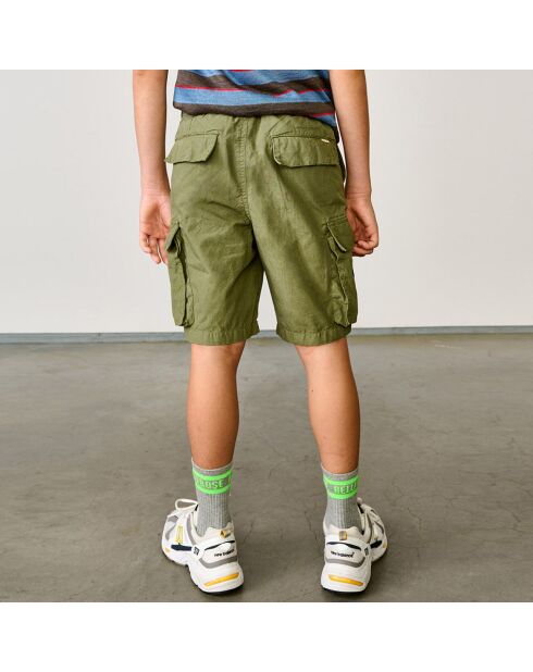 Short Cargo en Toile de coton Paz vert kaki