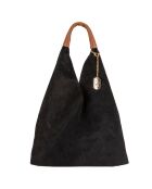 Sac porté épaule en Cuir Eleonora noir  - 40x31x2 cm