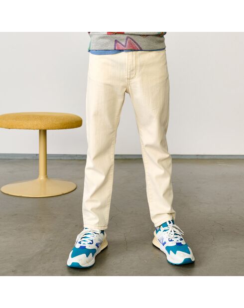 Jean droit en Toile de coton Peyo écru jaune