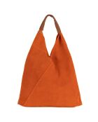 Eleonora oranje leren schoudertas - 40x31x2 cm