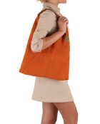 Eleonora oranje leren schoudertas - 40x31x2 cm