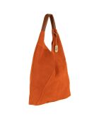 Eleonora oranje leren schoudertas - 40x31x2 cm